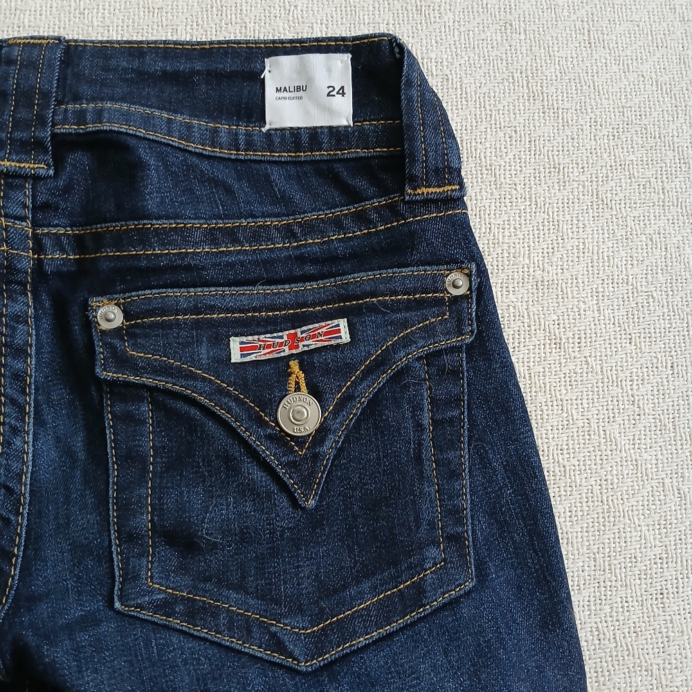 hudson ♡ capri cuffed malibu jeans 24 y2k mcbling euro low rise columbia wash - Picture 7 of 11